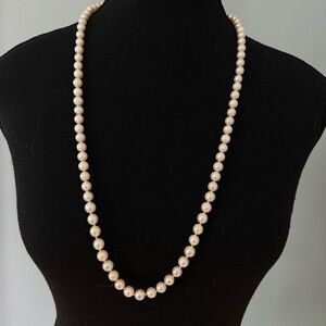 Fine Vintage Cultured Pearl Necklaces 32” Opera Length | 14KT Gold Clasp
